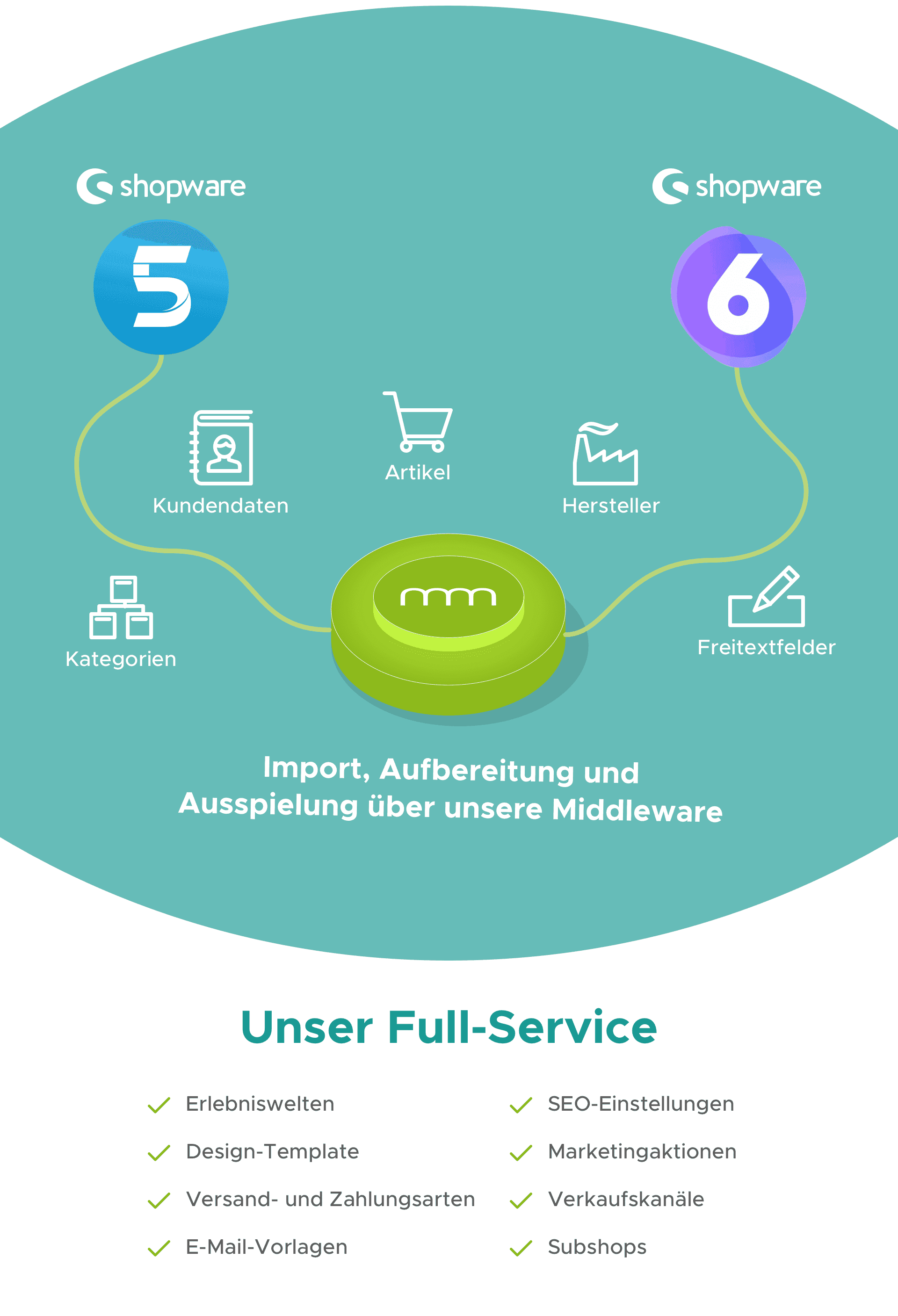 Grafik Fullservice Shopware Migration von 5 zu 6