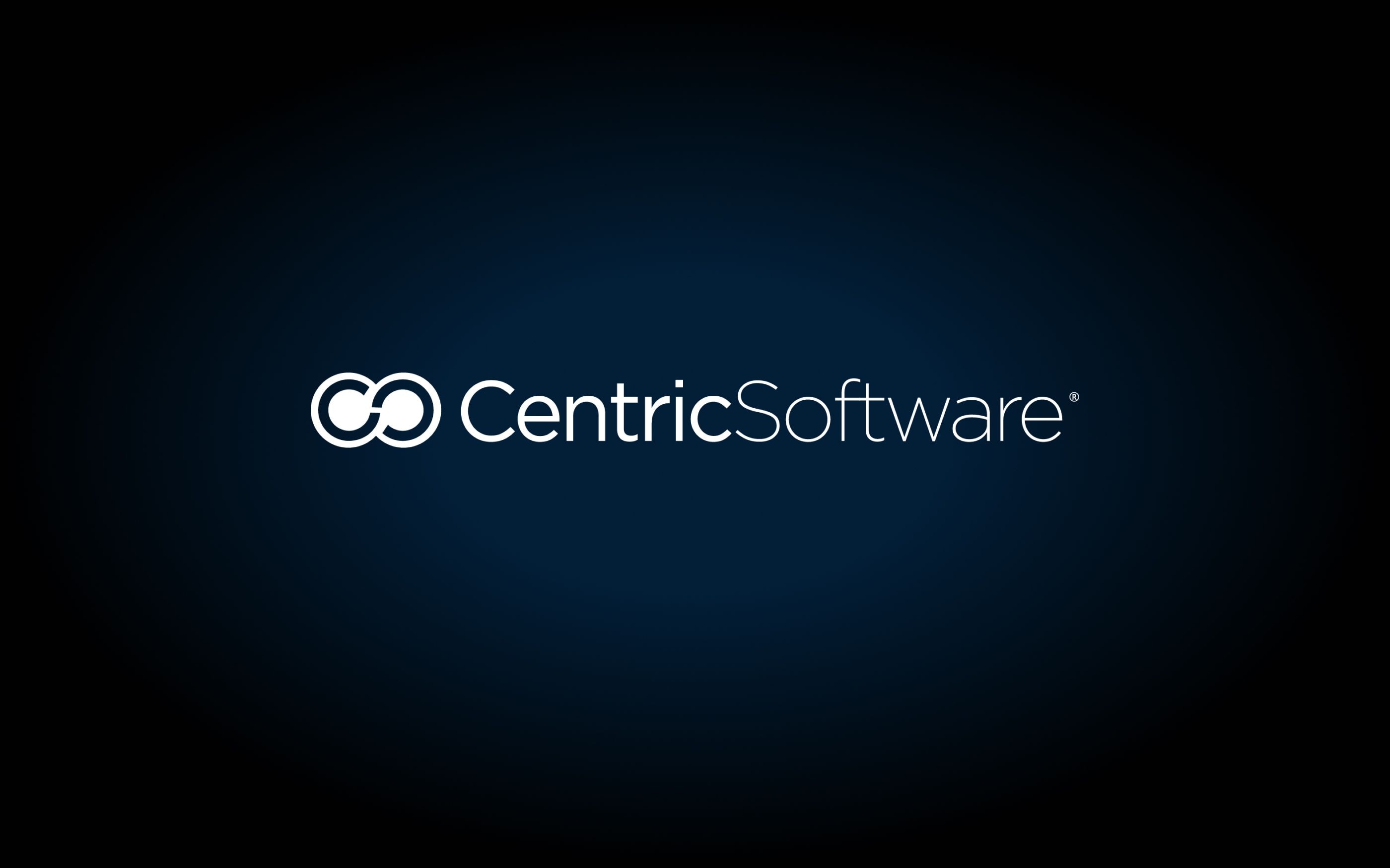 Logo von Centric Software auf dunkelblauem Hintergrund, bestehend aus einem stilisierten Symbol und dem Schriftzug ‚CentricSoftware‘ in Weiß.