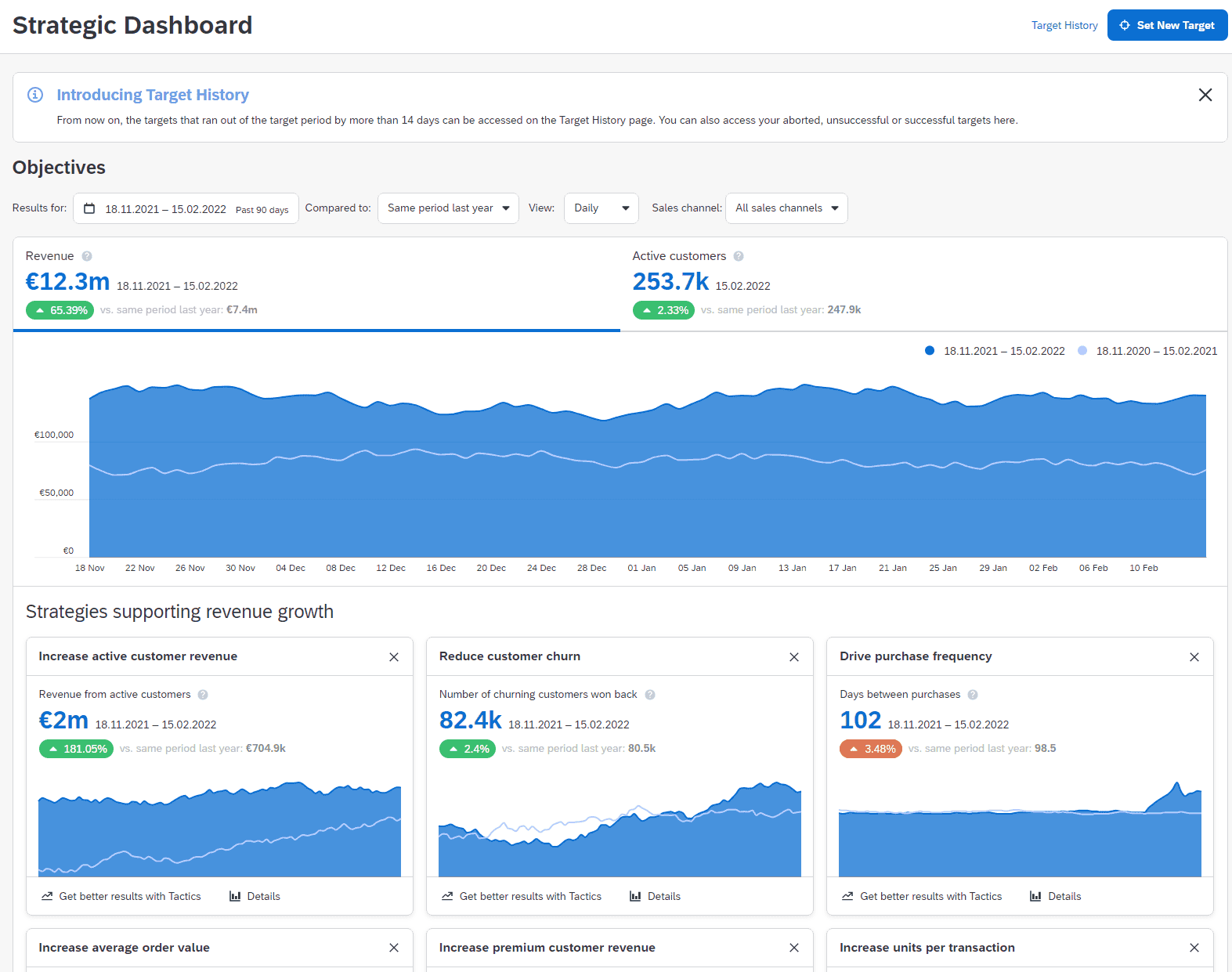 Screenshot Emarsys Strategic Dashboard