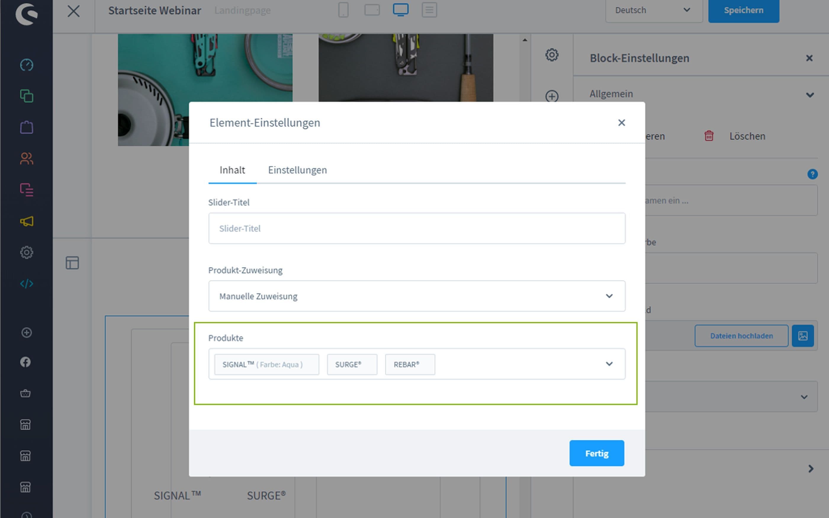 Screenshot Shopware Backend