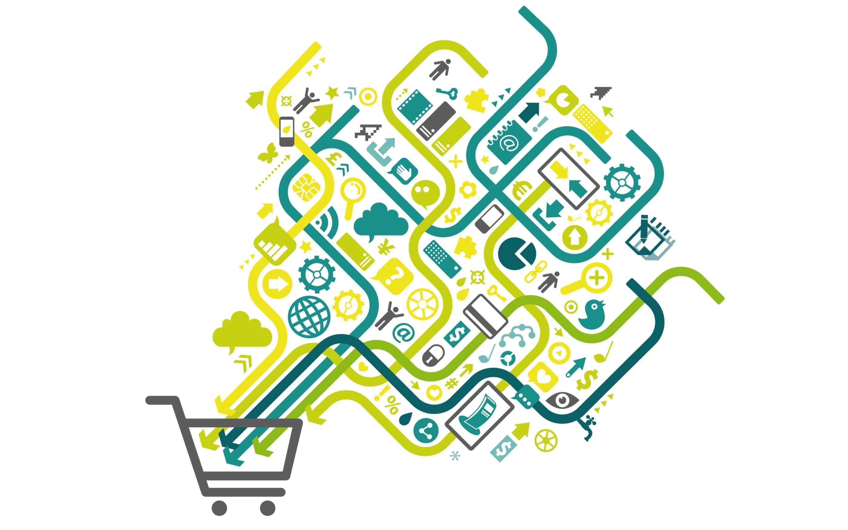 Grafik Einkaufswagen mit growing Multichannel