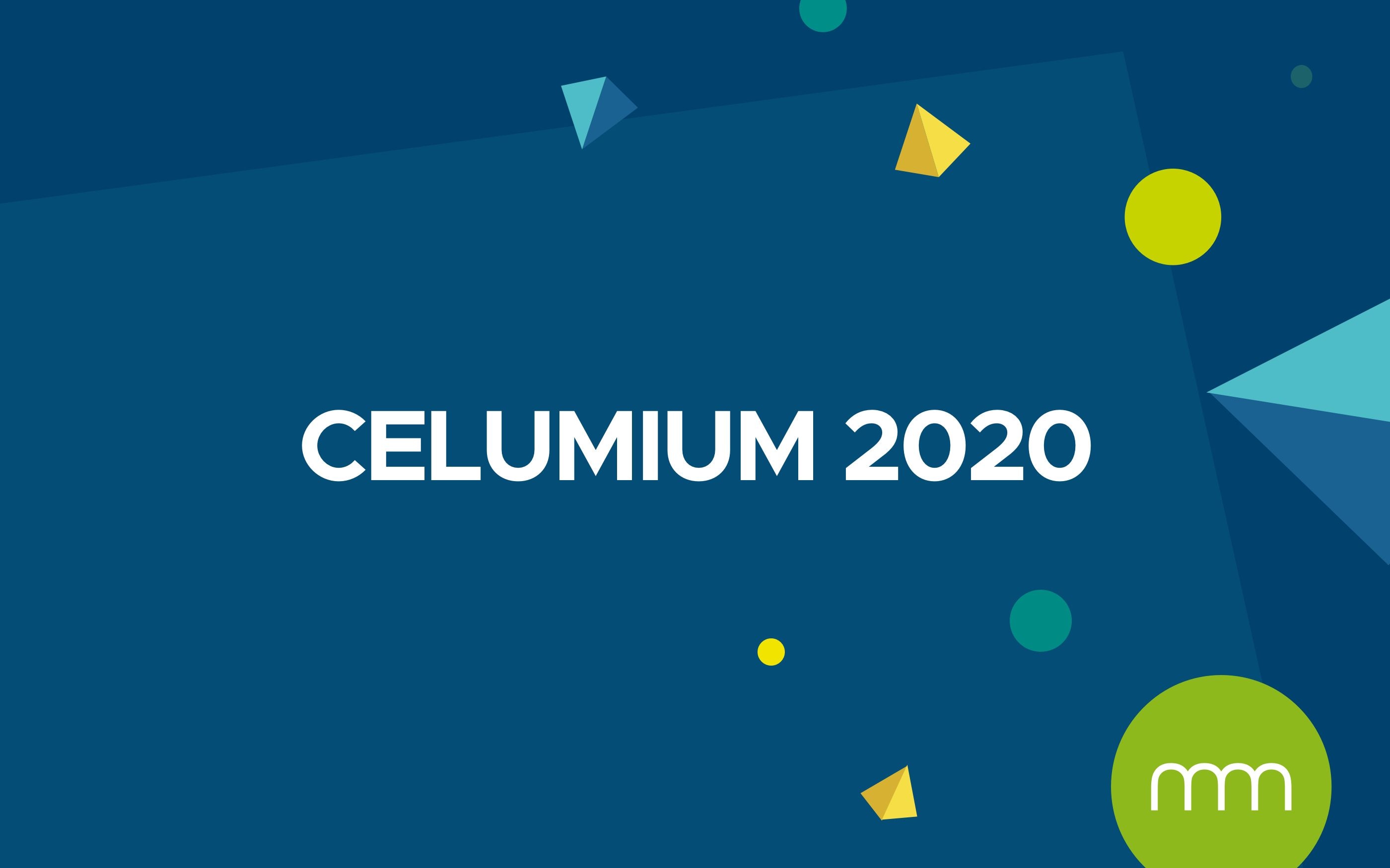 Grafik zum Celumium 2020 mit communicode Signet