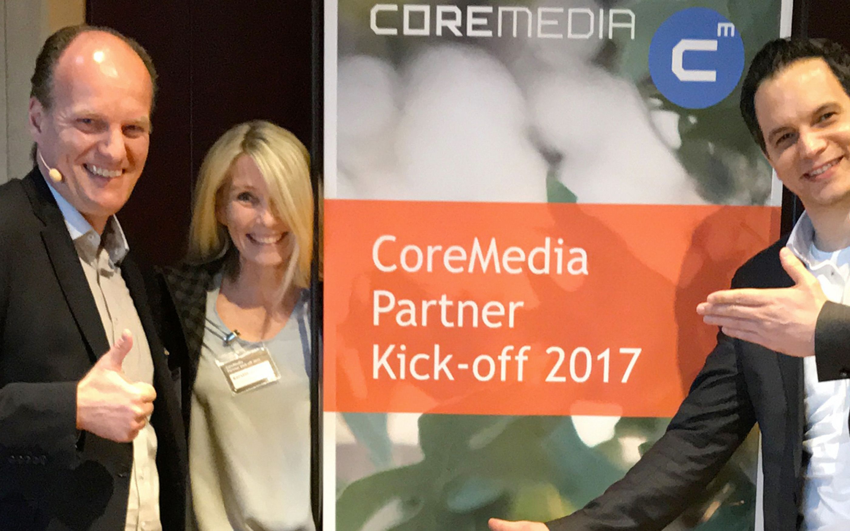 Foto communicode Mitarbeiter beim coremedia Partner Kick Off 2017