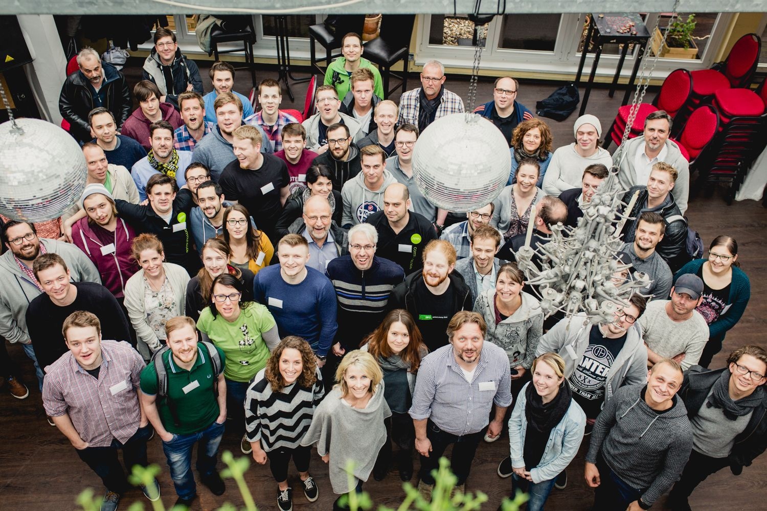 Foto Mitarbeiter von communicode bei der communiversity von Oben fotografiert