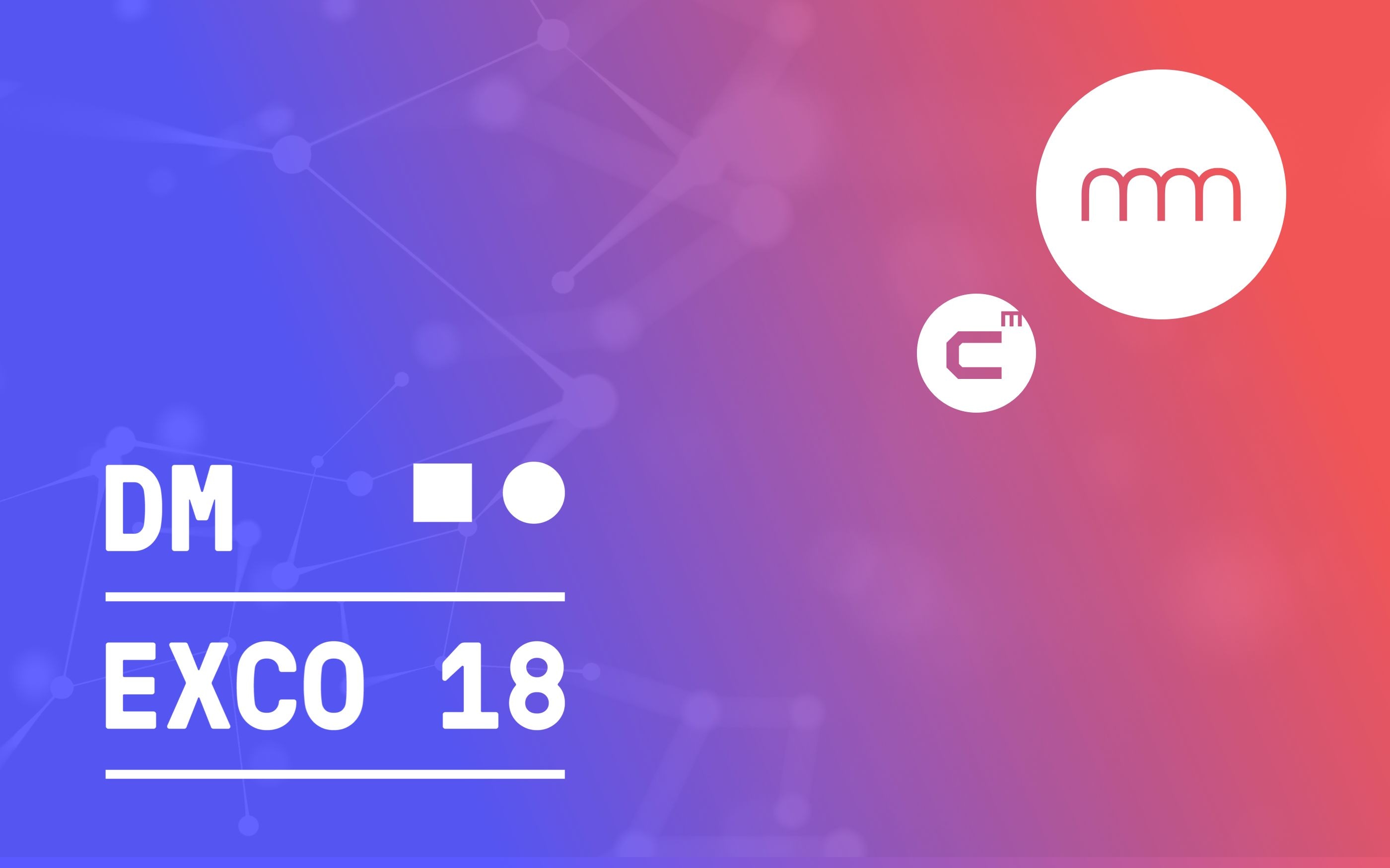 Grafik zur DMEXCO 2018 mit coremedia und communicode Logo