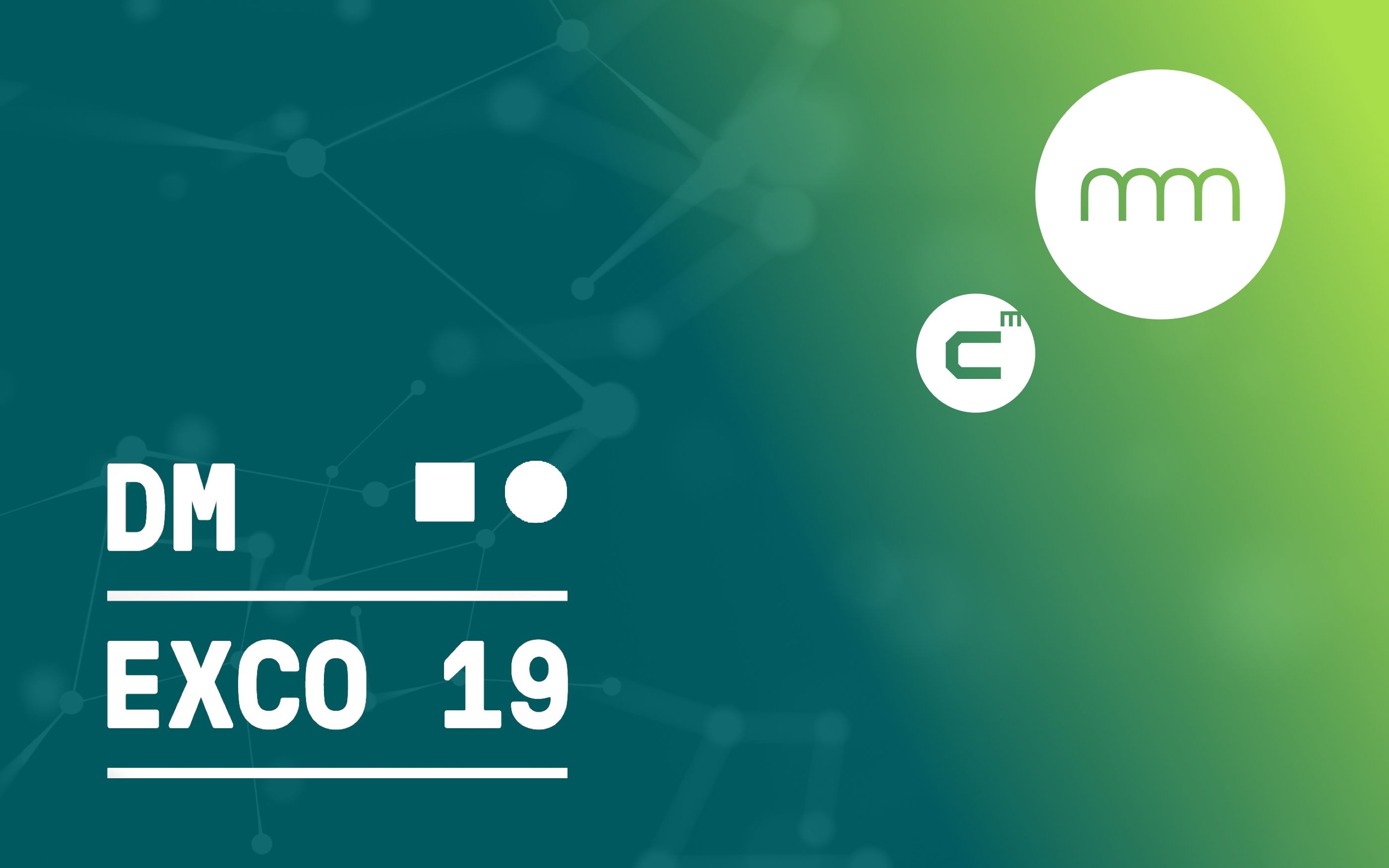 Grafik mit communicode Logo und coremedia Logo zur DMEXCO 2019