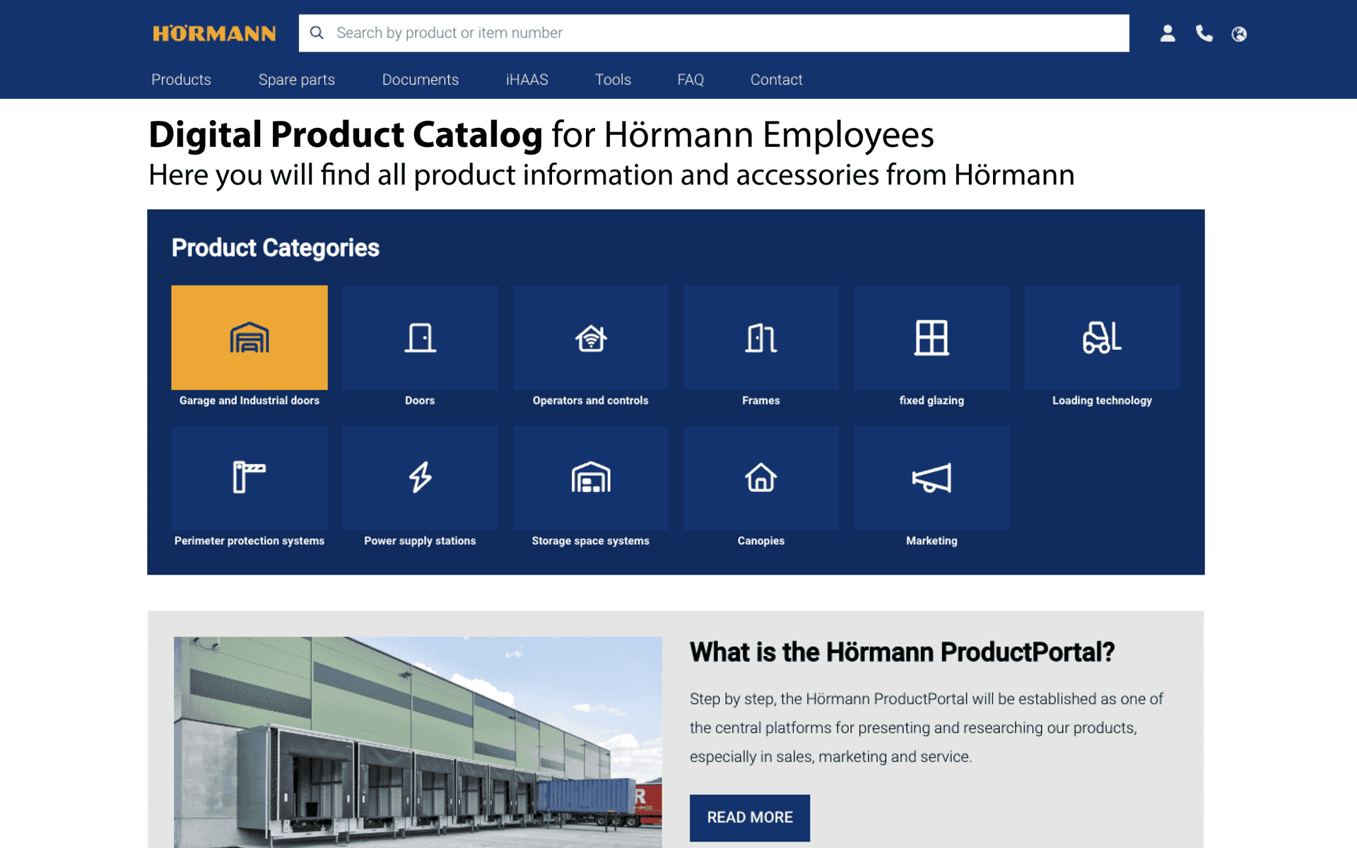Hörmann digital product catalog