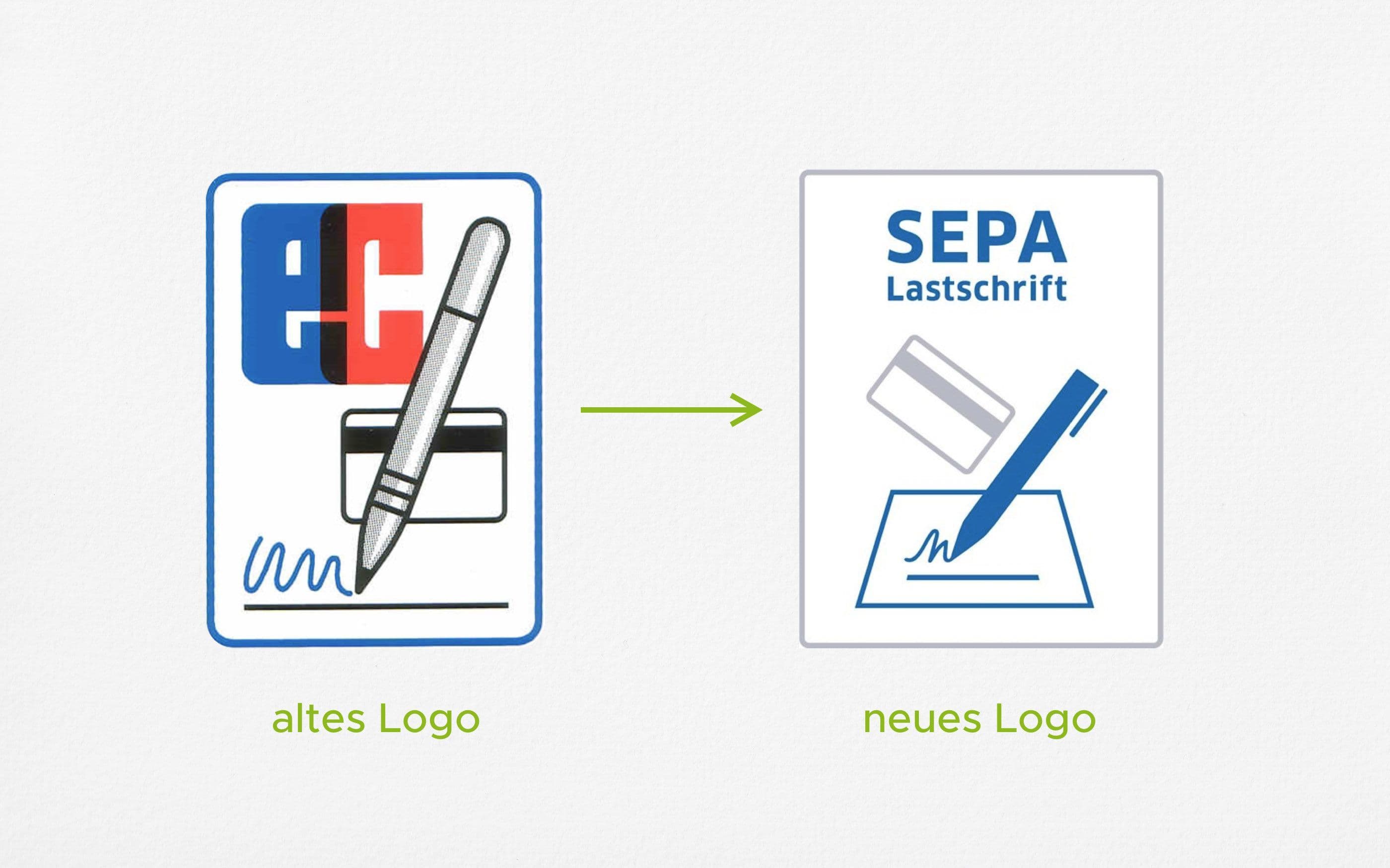 Logo Vergleich altes und neues SEPO Lastschrift-Logo