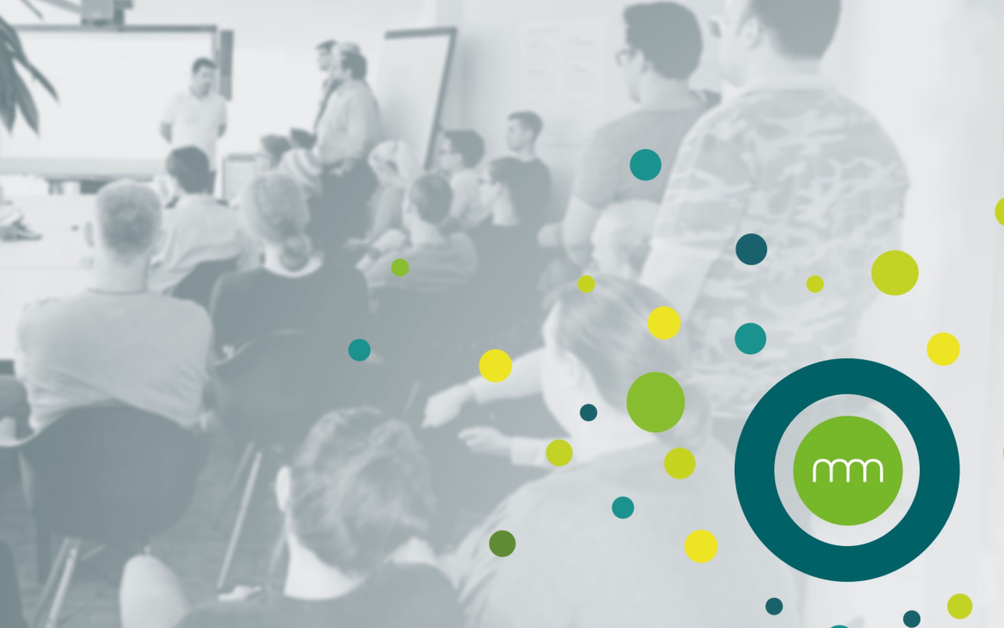 Grafikelemente und Foto von Mitarbeitern beim Weiterbildungstag Openspace