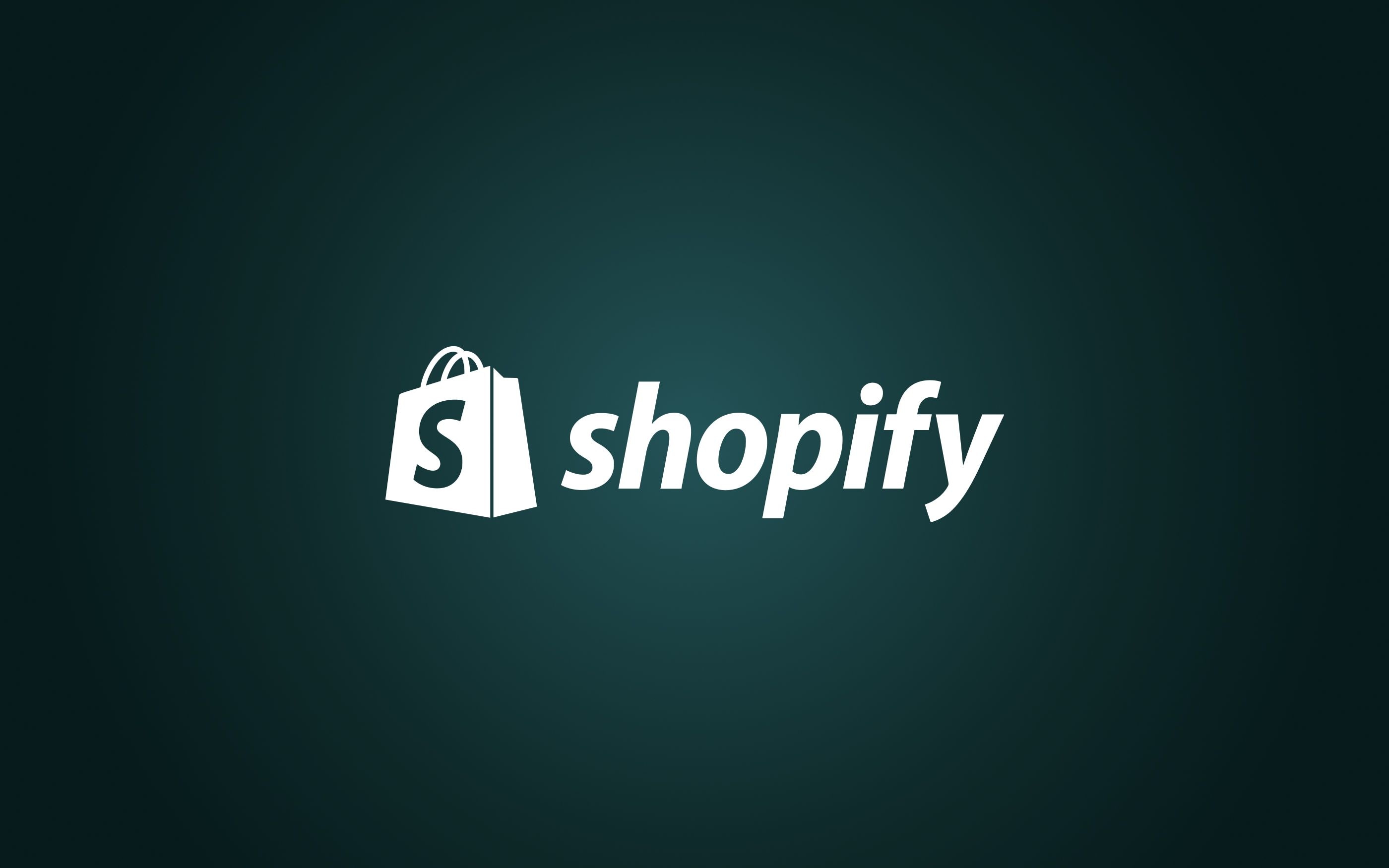 Shopify Logo auf dunkelgrünem Hintergrund