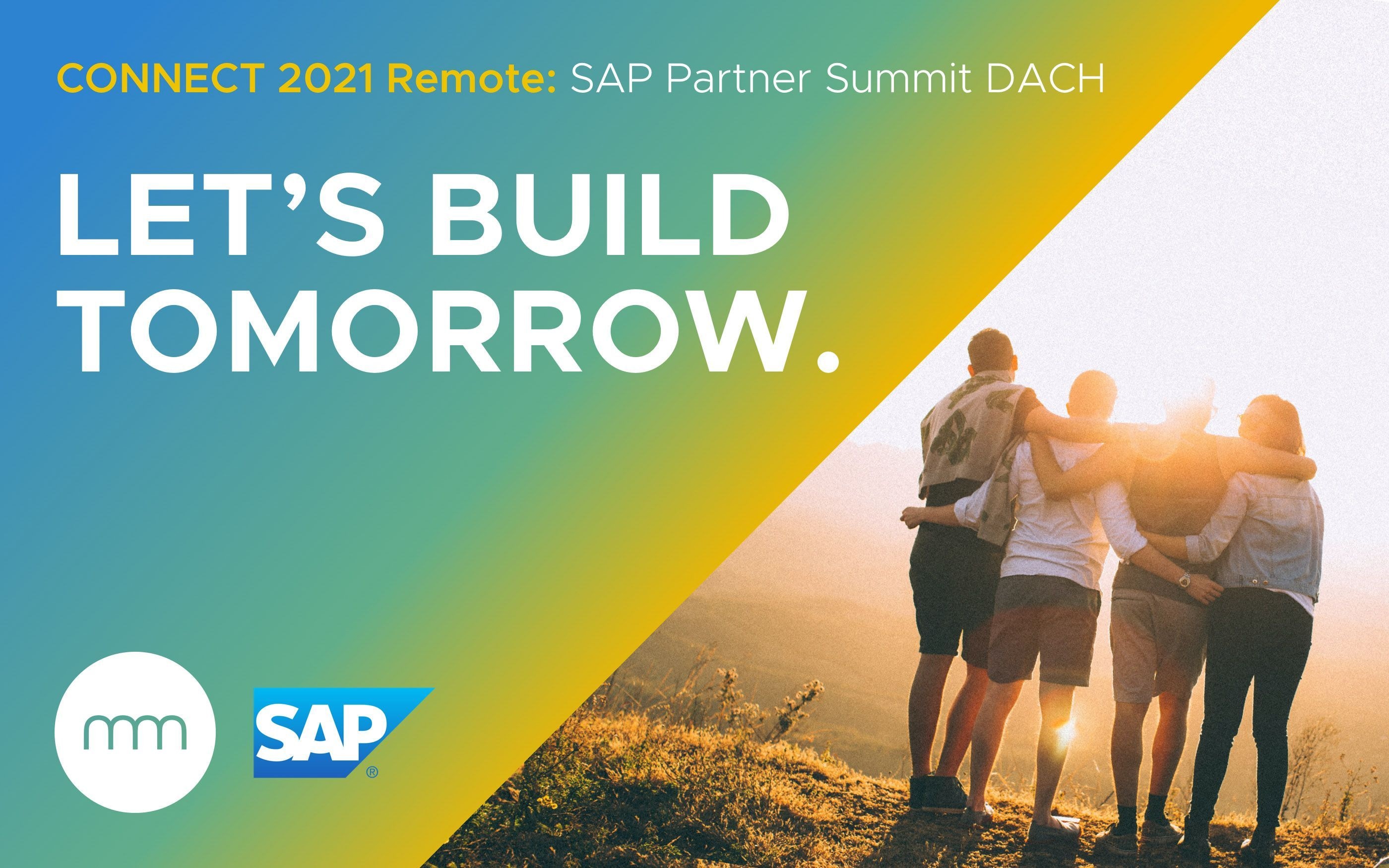 Grafik und Foto mit communicode und SAP Logo zum connect 2021 Partner Summit