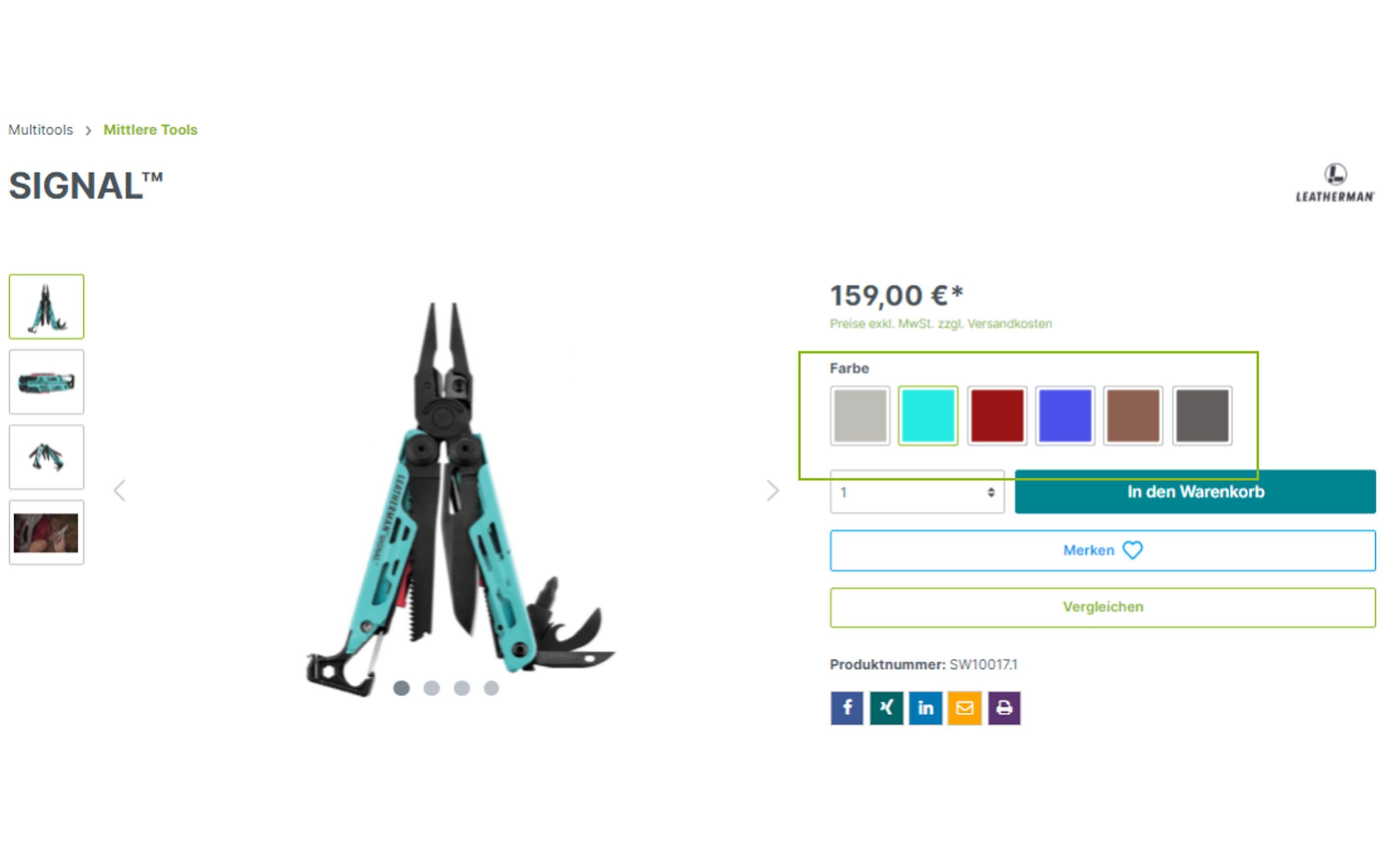 Screenshot Shopware Produktseite