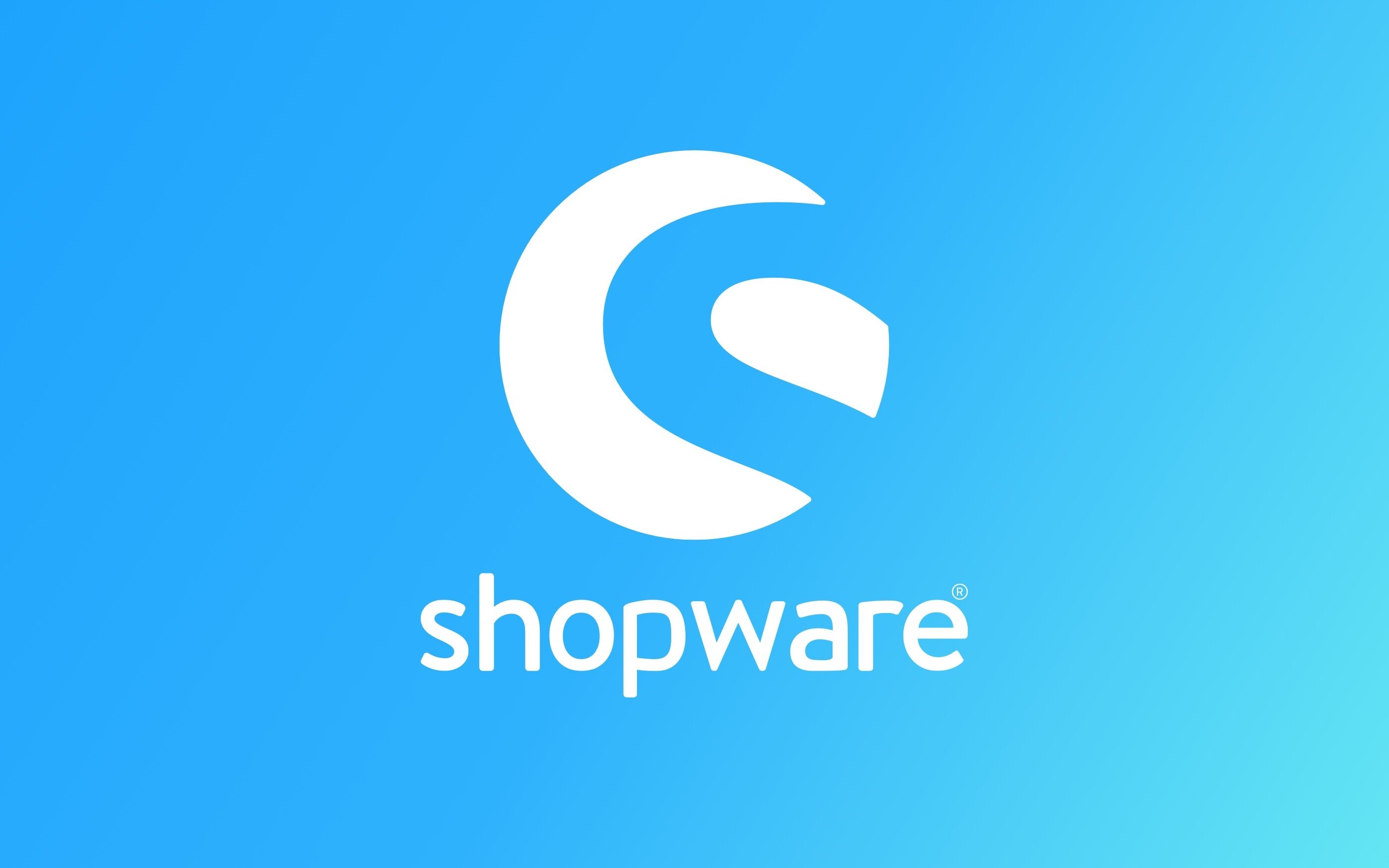 Shopware Logo auf blauem Hintergrund