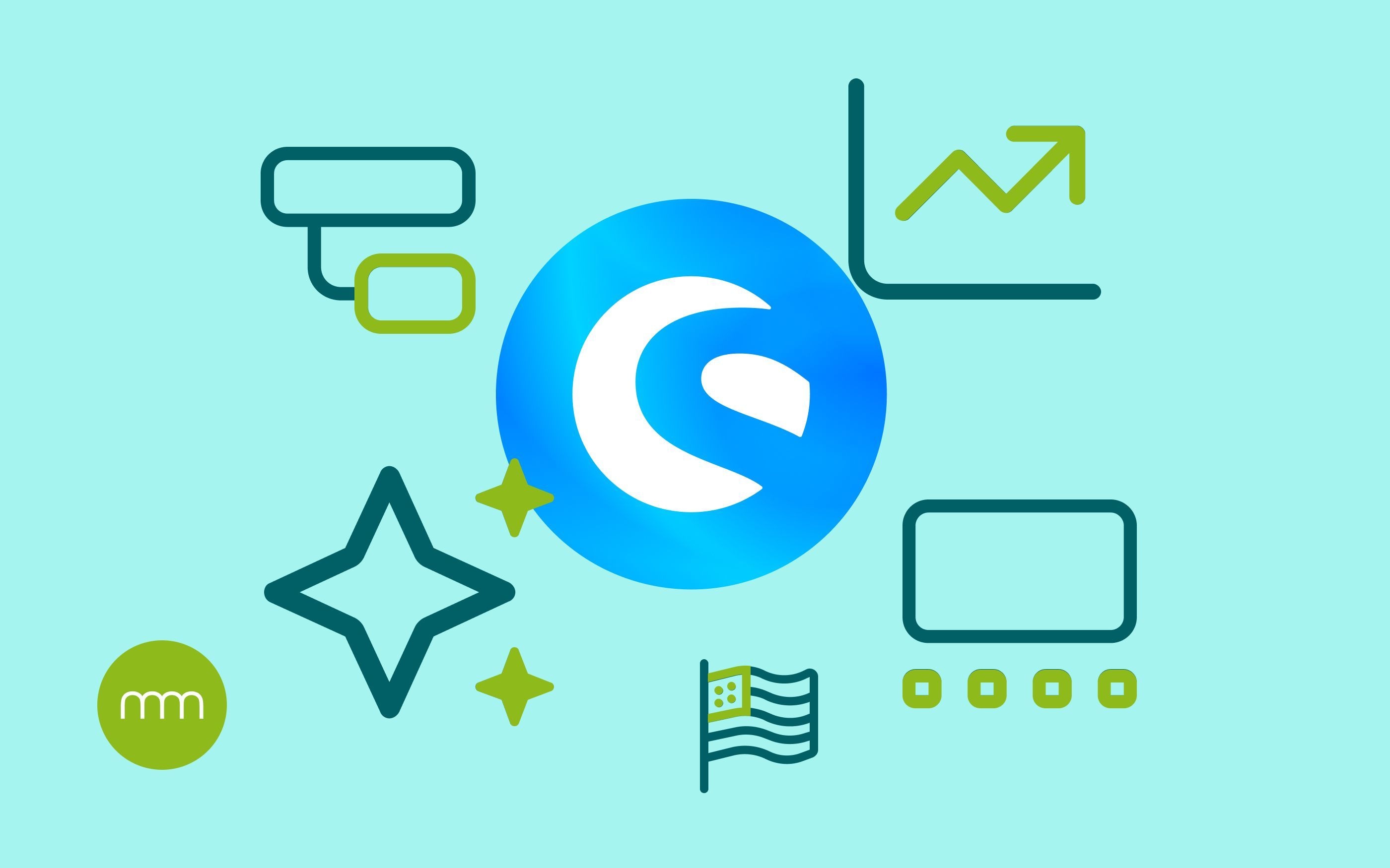 Graphic of the Shopware logos with various icons for development and e-commerce