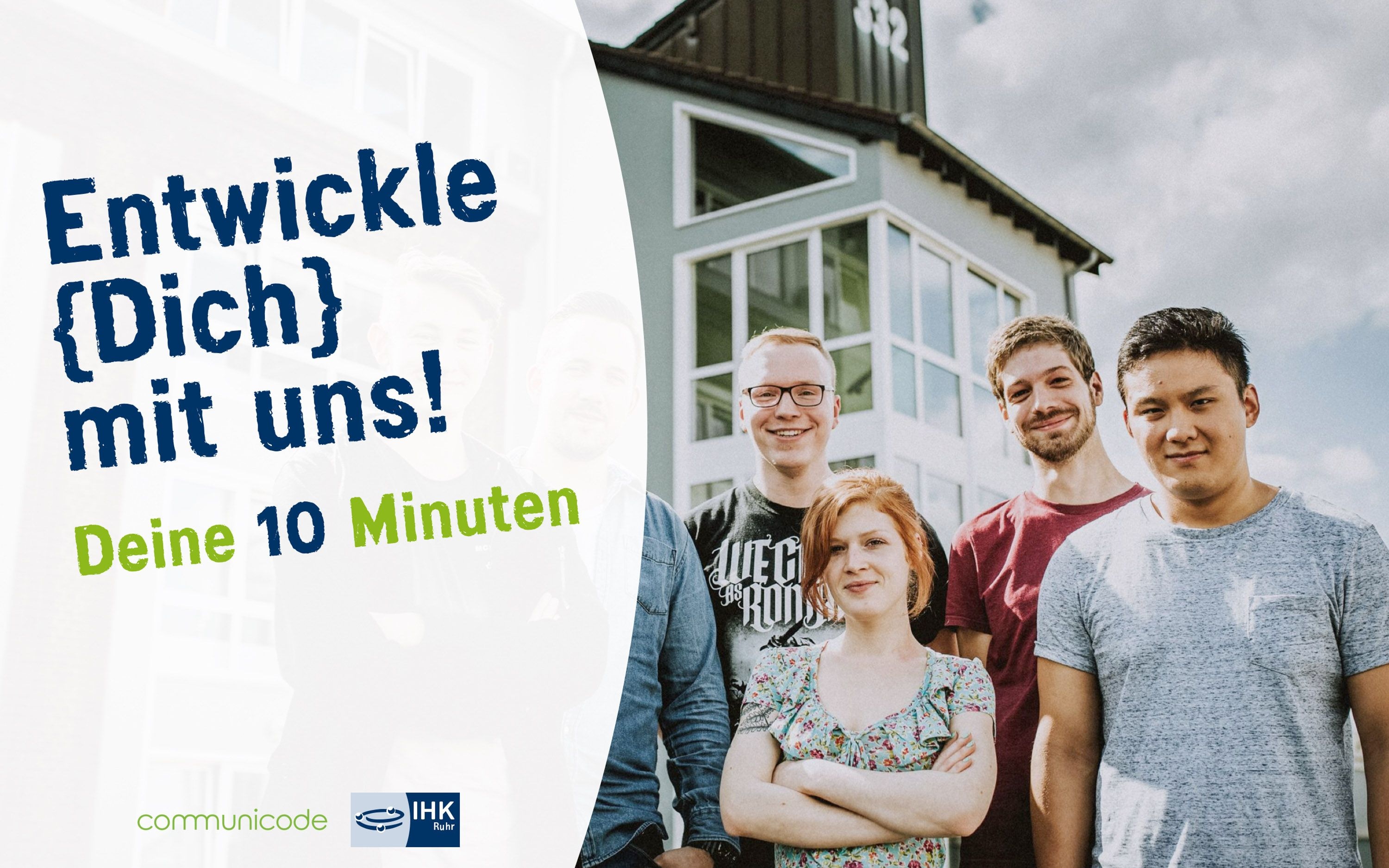 Grafik Develop yourself mit Foto Auszubildenden